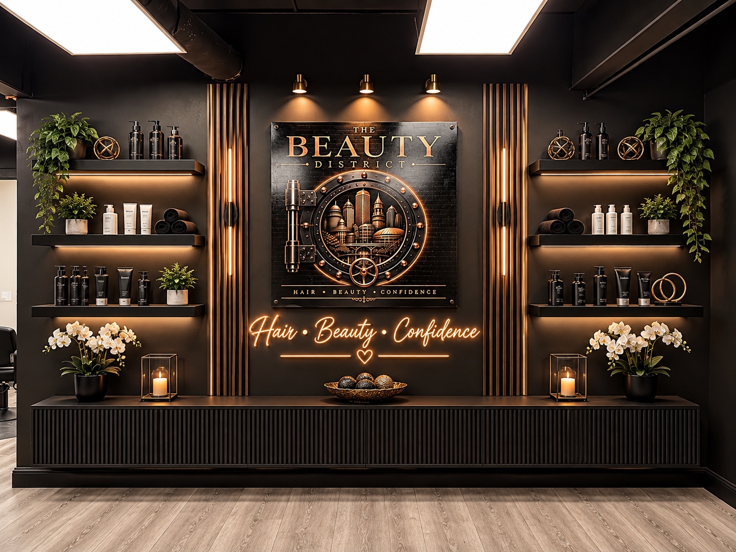 The Beauty District feature wall